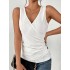 Solid Color Skinny Sleeveless Deep V-Neck Vest Top