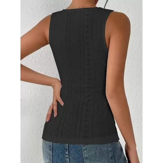 Solid Color Skinny Sleeveless Deep V-Neck Vest Top