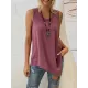 Solid Color Irregularity Loose V-Neck Vest Top