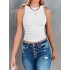 Back Cross Solid Color Skinny Sleeveless Vest Top