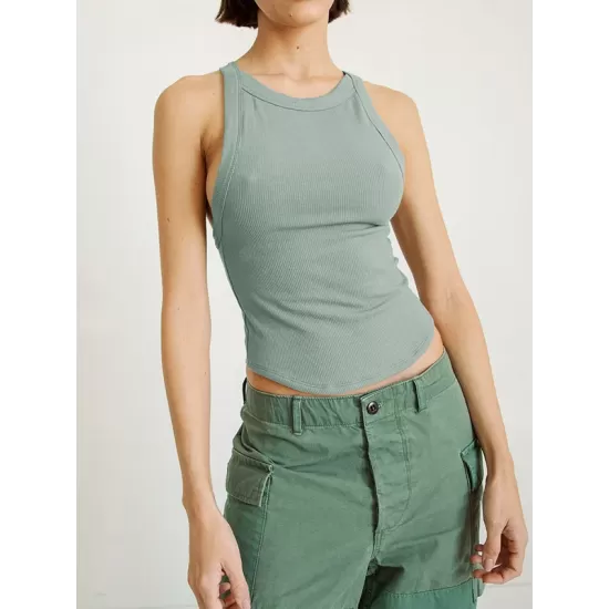 Back Cross Solid Color Skinny Sleeveless Vest Top