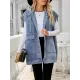 Buttoned Detachable Hooded Pockets Split-Joint Loose Sleeveless Lapel Collar Vest Outerwear