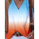 Gradient Split-Joint Sleeveless V-Neck Vest Top