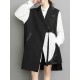 Asymmetric Pockets Tied Sleeveless Notched Collar Vest Outerwear