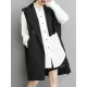 Asymmetric Pockets Tied Sleeveless Notched Collar Vest Outerwear