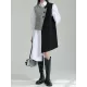 Asymmetric Buttoned Houndstooth Sleeveless Vest Outerwear