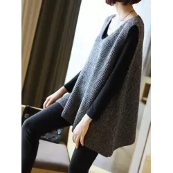 Casual V-Neck Knitting Vest