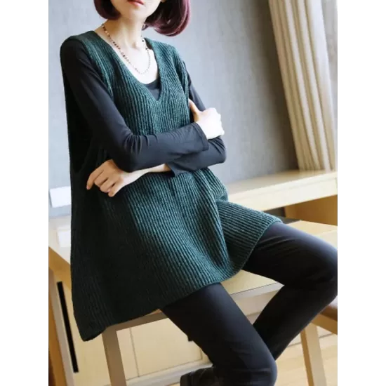 Casual V-Neck Knitting Vest