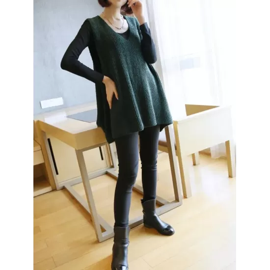 Casual V-Neck Knitting Vest