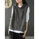 Artistic Retro Solid Hooded Vest