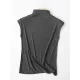 Simple Solid Color Sleeveless Casual High-Neck Vest