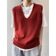 Simple 9 Colors V-Neck Loose Sleeveless Vest