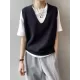 Simple 9 Colors V-Neck Loose Sleeveless Vest