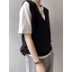 Simple 9 Colors V-Neck Loose Sleeveless Vest