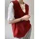 Simple 9 Colors V-Neck Loose Sleeveless Vest