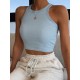 Solid Color Sleeveless Slim Sports Casual Tanks