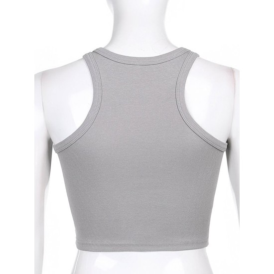 Solid Color Sleeveless Slim Sports Casual Tanks