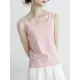 Casual Simple 6 Colors Square-Neck Sleeveless Vest