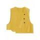 Vintage Asymmetric Solid Color Buttoned Vest Top