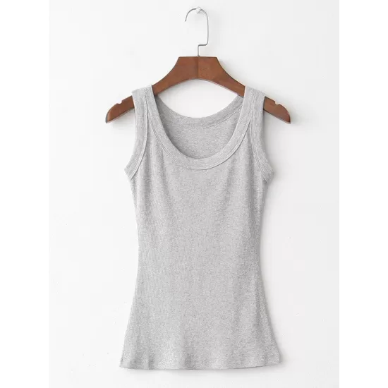 5 Colors Simple Solid Color Sleeveless Vest Top