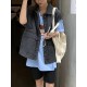 Simple Split-Joint Solid Color Denim Vest Outerwear