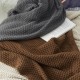 Tassel Solid Beige Grey Coffee Throw Blanket