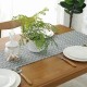 Geometric Printed Linen Cotton Thick fabric Grey Table Flag Table Runner Modern