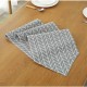 Geometric Printed Linen Cotton Thick fabric Grey Table Flag Table Runner Modern