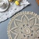 40CM Round Luxury Cotton Crochet Flowers Placemat