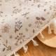 Cotton With Tassel Rectangular Table Cloth Printing Flower