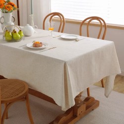 Linen blend Tablecloth Rectangle Tassel Table  Decoration