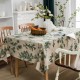 Cotton Linen Printed Pine Rectangular Fitted Tablecloth