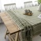 Tableware hollow solid color long stripe jacquard Nordic tablecloth