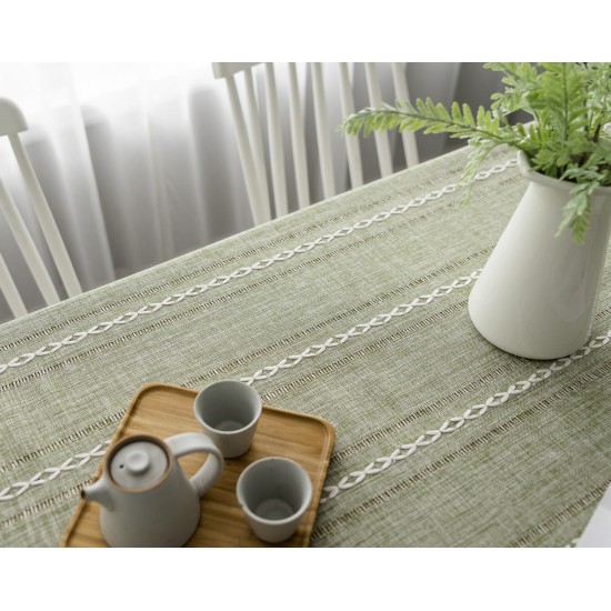 Tableware hollow solid color long stripe jacquard Nordic tablecloth