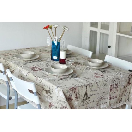 Stamp print Dining Table Cover Table Cloth