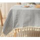 Japan Style Linen Cotton Tassel Table Cloth