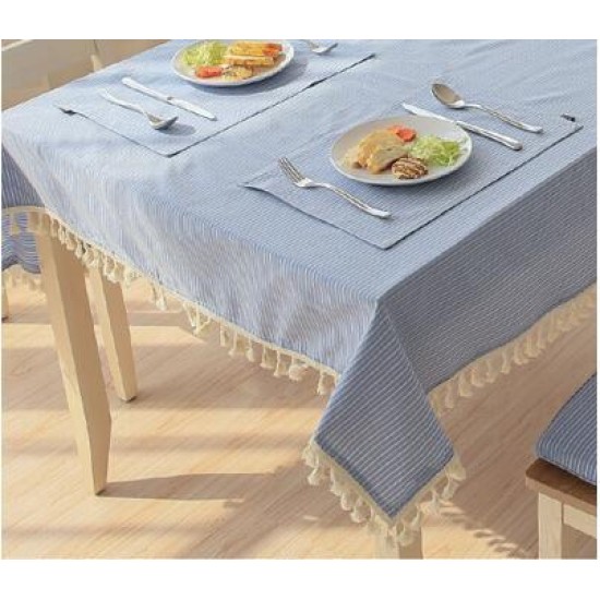 Japan Style Linen Cotton Tassel Table Cloth