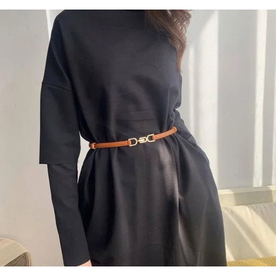 Buckle Stretch Fashion Thin Metal Buckle Retro Belts