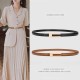 Simple Vintage Thin Waistband Gold Metal Buckle Dress Coat Decor Waist belts