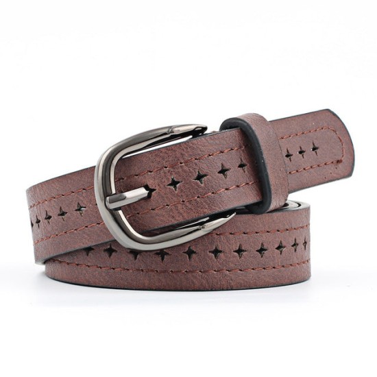 Women Belts Cow Genuine Leather Pin Buckle Vintage Style