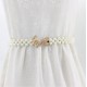 Pearl Belt Waist Belt Elastic Buckle Pearl Chain Belt