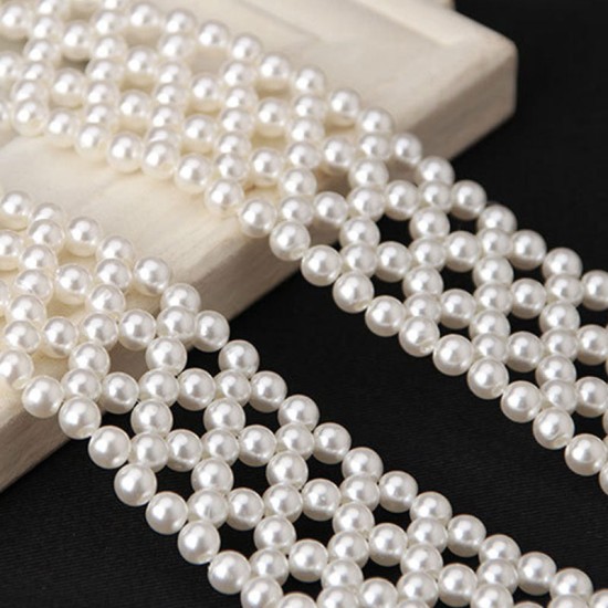 Belts  Pearl Waist Chain Water Drill Inlaid with Pearl Fashion Dress Accessories