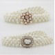 Pearl Belt Waist Belt Elastic Buckle Pearl Chain Belt